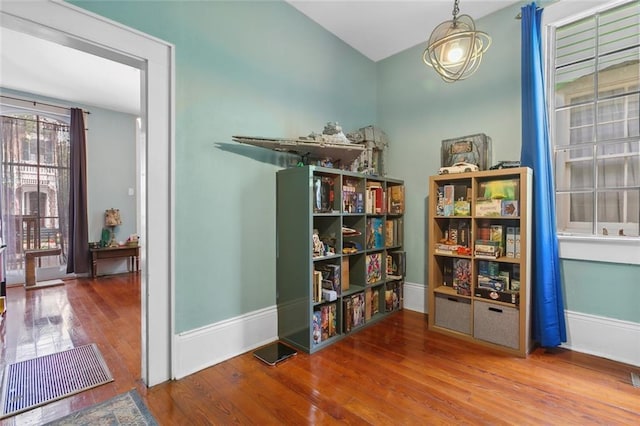 miscellaneous room with wood-type flooring