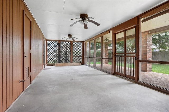 view of unfurnished sunroom