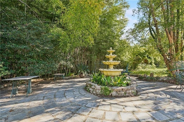 view of community featuring a patio area