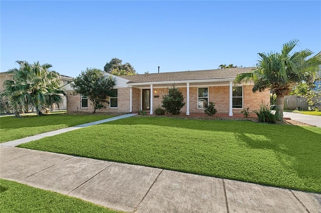 ranch-style house with a front yard