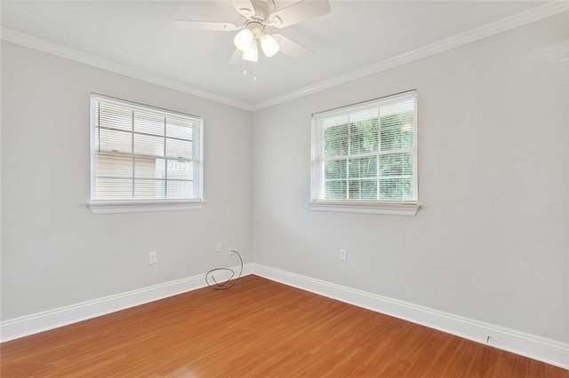 2525 Paul St, Meraux, LA 70075 - unfurnished room featuring hardwood / wood-style flooring, ornamental molding, and ceiling fan