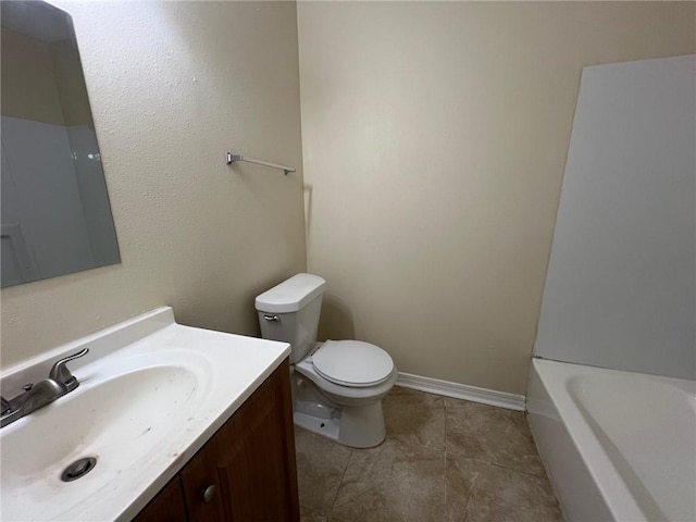 full bathroom with vanity, toilet, and independent shower and bath