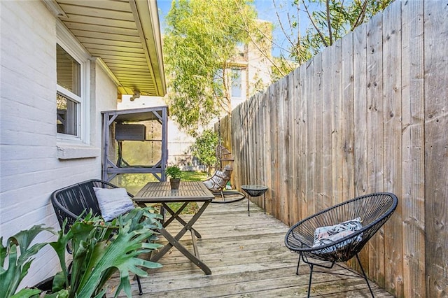 view of wooden deck