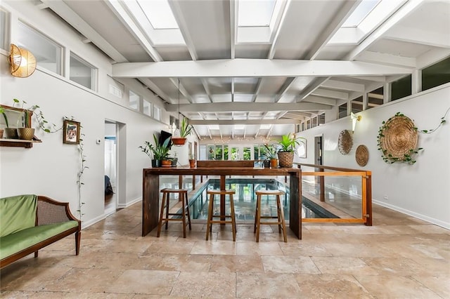 bar with beam ceiling