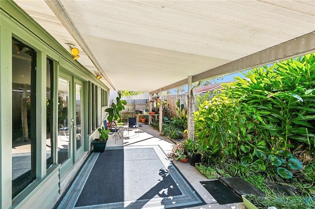 view of patio featuring french doors