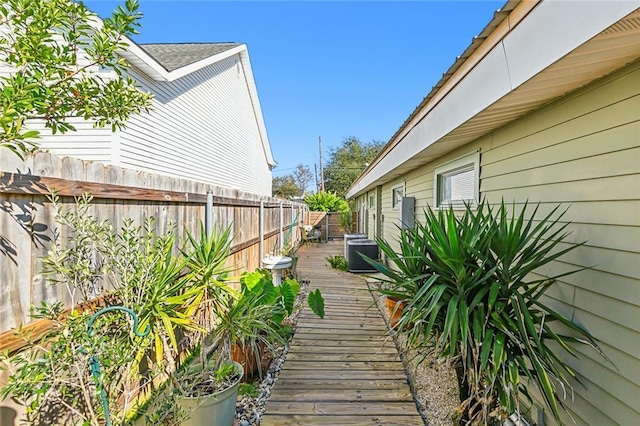 view of yard featuring central AC