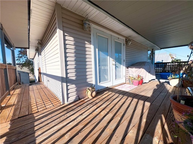 deck featuring french doors