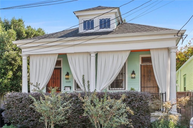 exterior space with covered porch