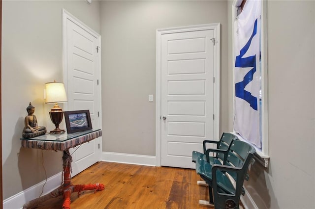 sitting room featuring hardwood / wood-style flooring