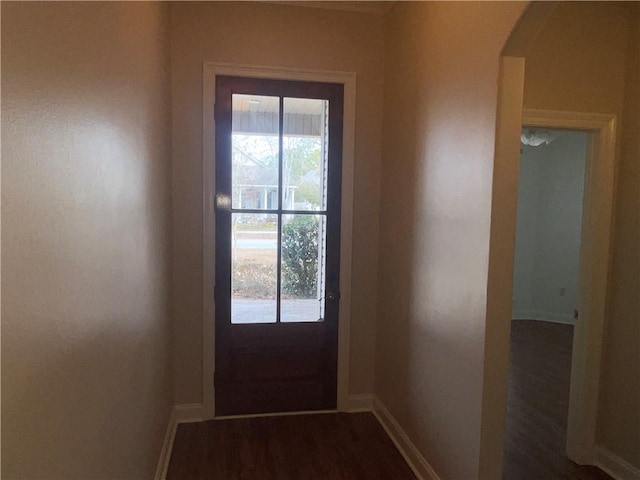 entryway featuring dark hardwood / wood-style floors