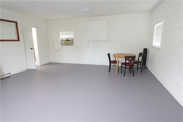 dining area featuring cooling unit