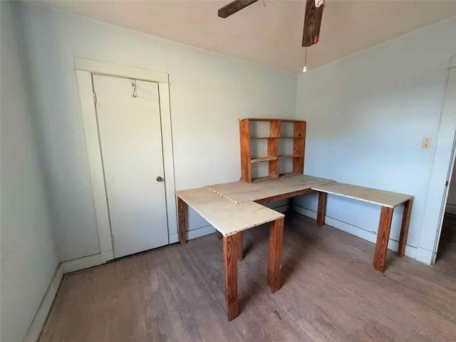 235 S Acadian Thruway, Baton Rouge, LA 70806 - unfurnished office with wood finished floors and ceiling fan