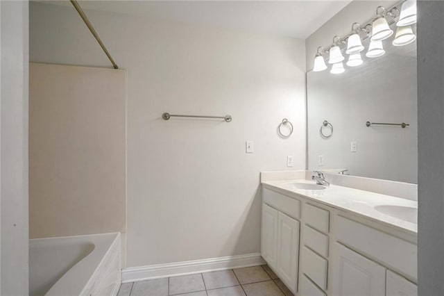 bathroom featuring tile patterned floors and vanity