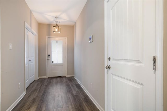 entrance foyer featuring dark hardwood / wood-style flooring