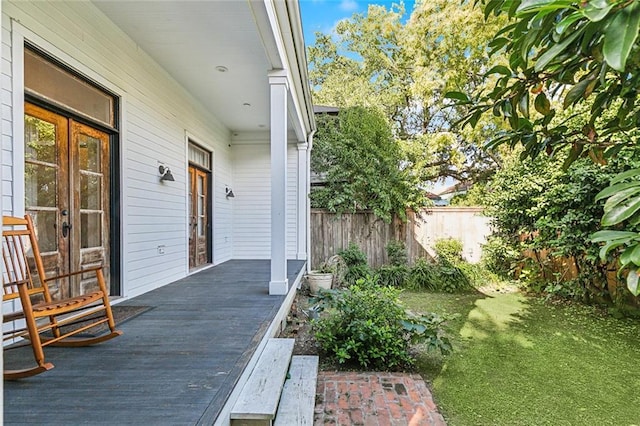 view of patio with french doors