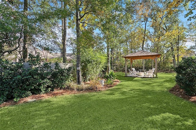 view of yard featuring a gazebo