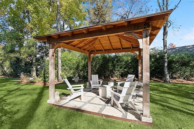 view of patio / terrace featuring a gazebo