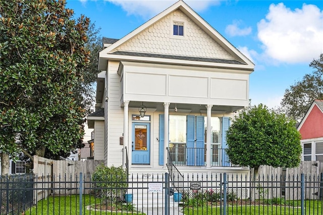 view of front of home featuring covered porch