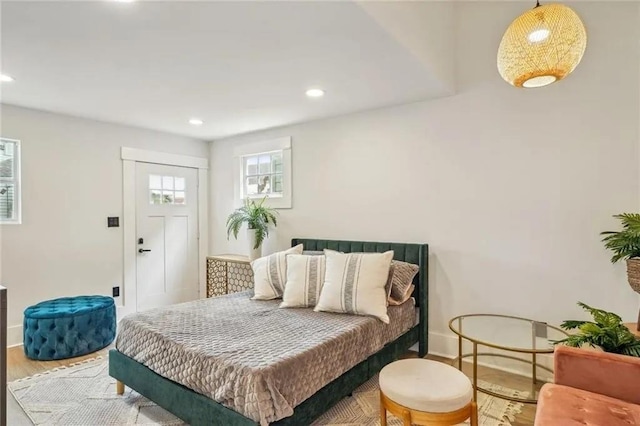 bedroom featuring hardwood / wood-style flooring