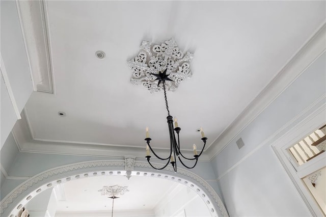 room details with a chandelier