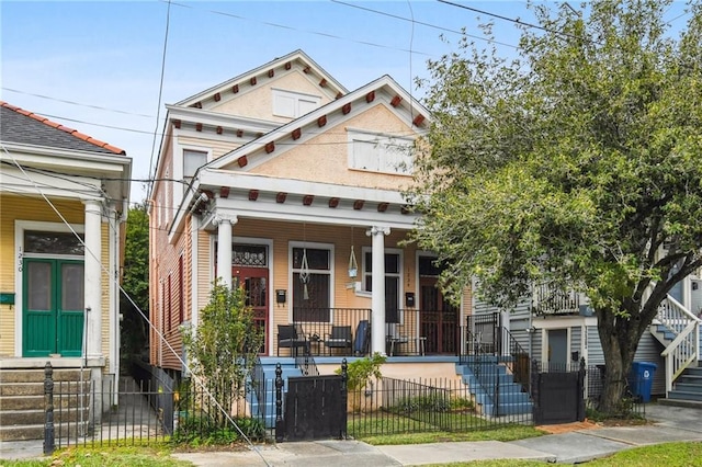 greek revival inspired property with a porch