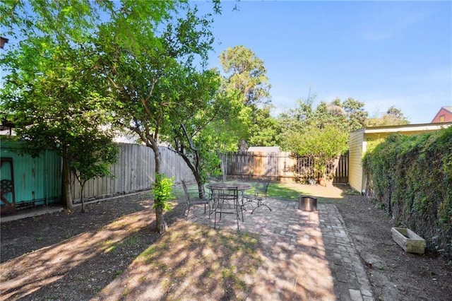 view of yard featuring a patio