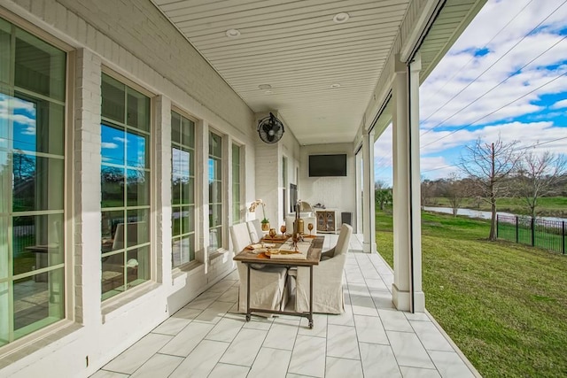 view of sunroom