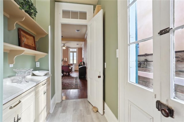 interior space featuring light hardwood / wood-style flooring