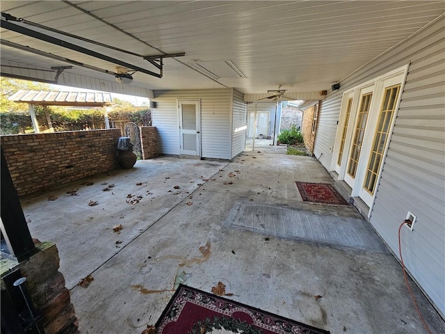 view of patio / terrace with ceiling fan