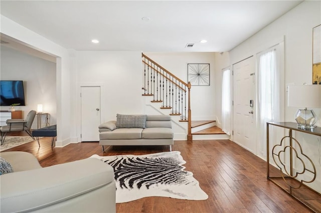 living room featuring hardwood / wood-style flooring