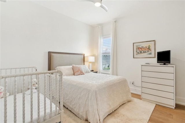 bedroom featuring light hardwood / wood-style floors