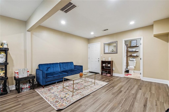 living room featuring hardwood / wood-style flooring