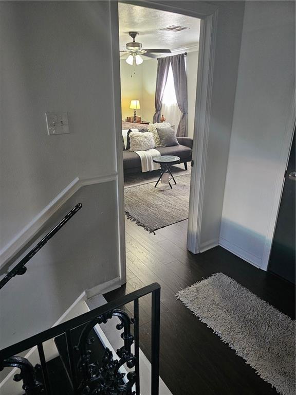 interior space featuring dark wood-type flooring