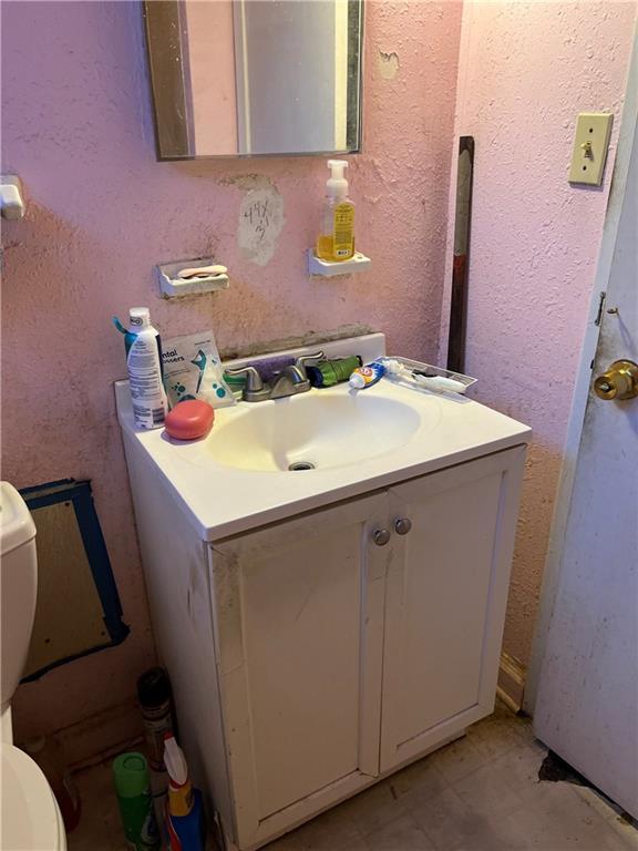 bathroom with vanity and toilet