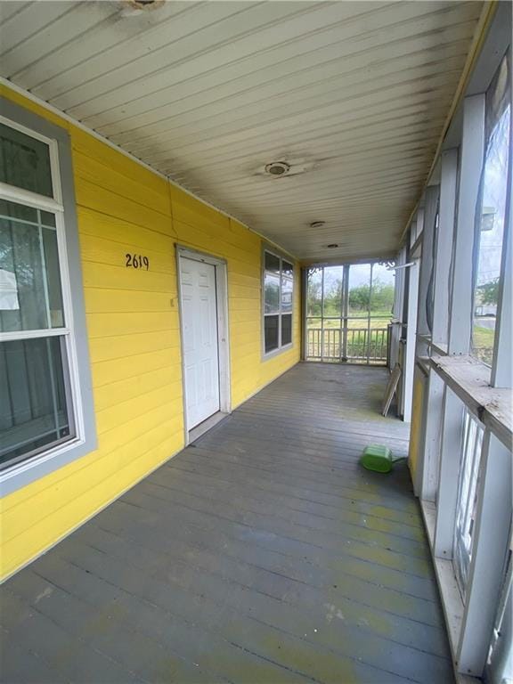 view of unfurnished sunroom