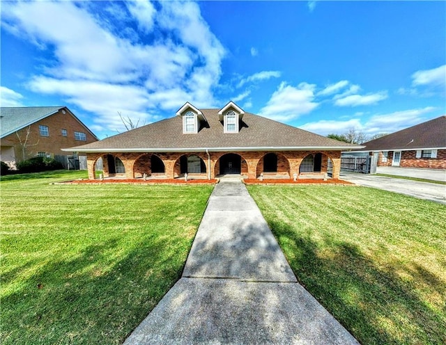 view of front of home with a front yard