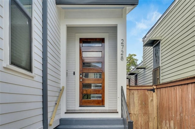 view of doorway to property