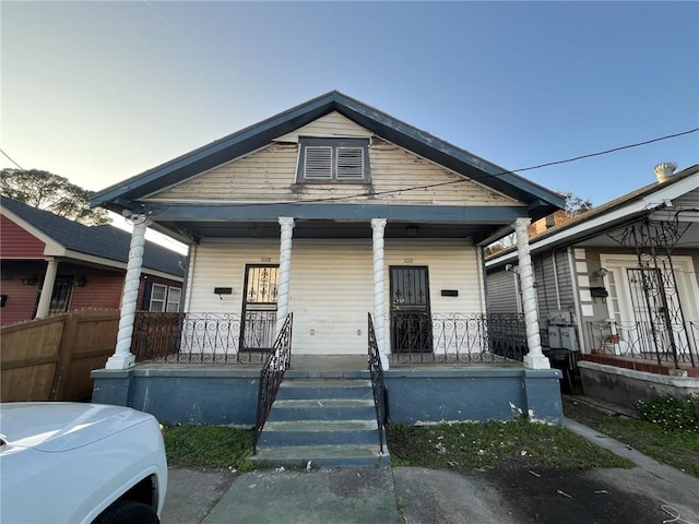 bungalow featuring a porch