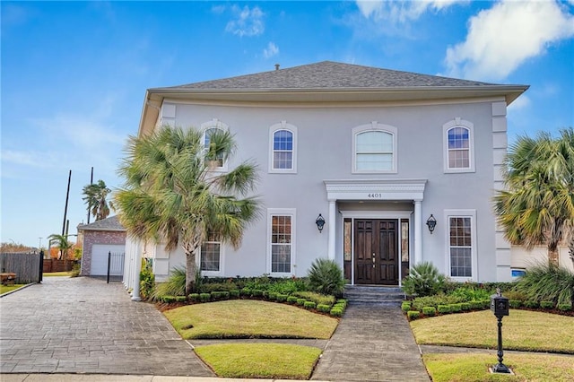 view of front facade with a front yard