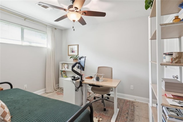 office with ceiling fan