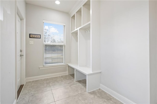 mudroom featuring light tile patterned floors