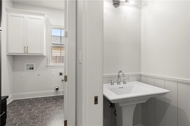 bathroom with tile patterned floors and sink