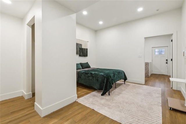 bedroom featuring hardwood / wood-style floors