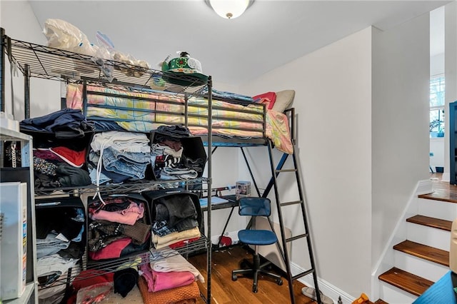 bedroom featuring hardwood / wood-style floors