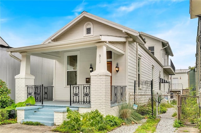 view of front of property with a porch