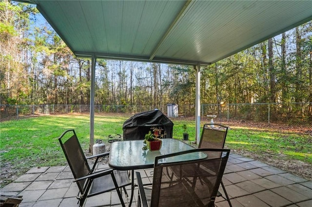 view of patio / terrace with a grill