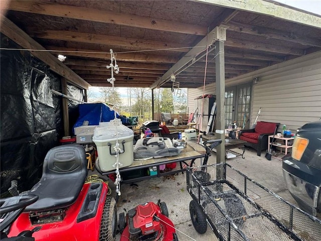 view of patio featuring french doors