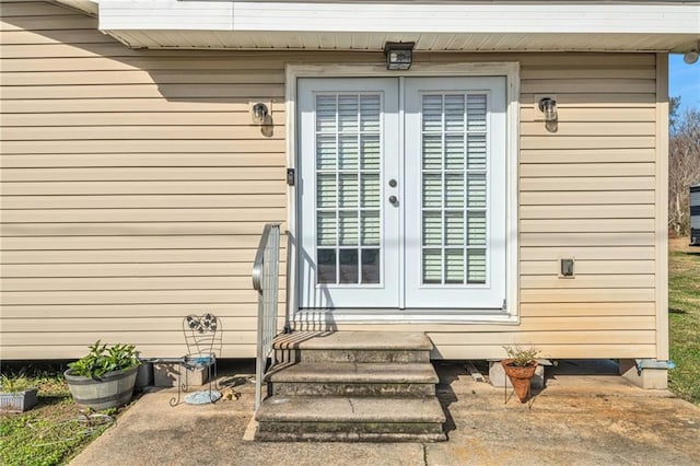 doorway to property with french doors