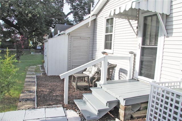 exterior space with a wooden deck