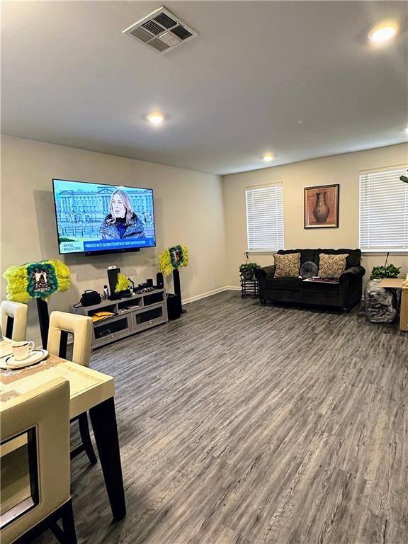 living room featuring hardwood / wood-style flooring